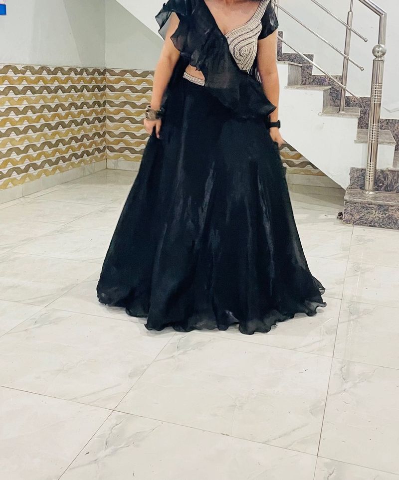 Black Bridal Lehenga Set With Dupatta