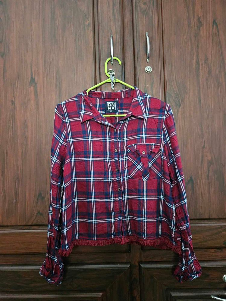 Red Plaid Long Sleeve Shirt