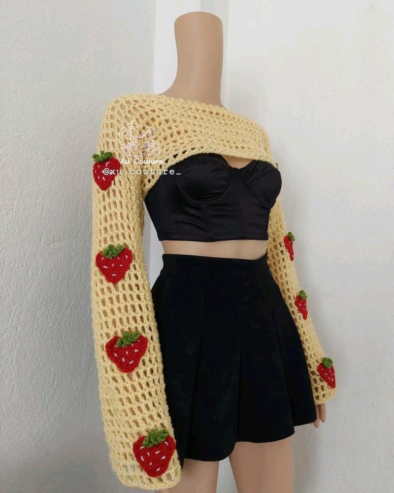 Crochet Yellow Strawberry 🍓 Bolero
