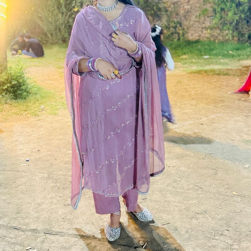 Elegant pink traouser kurta set