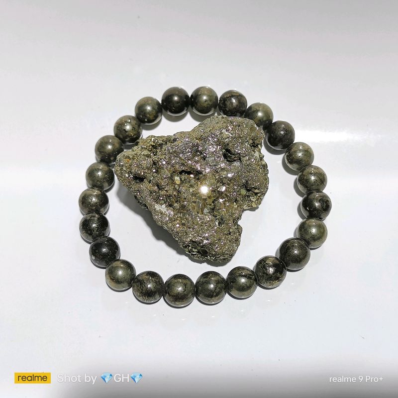 Raw Golden Peruvian Pyrite &amp; Bracelet Combo💸✨