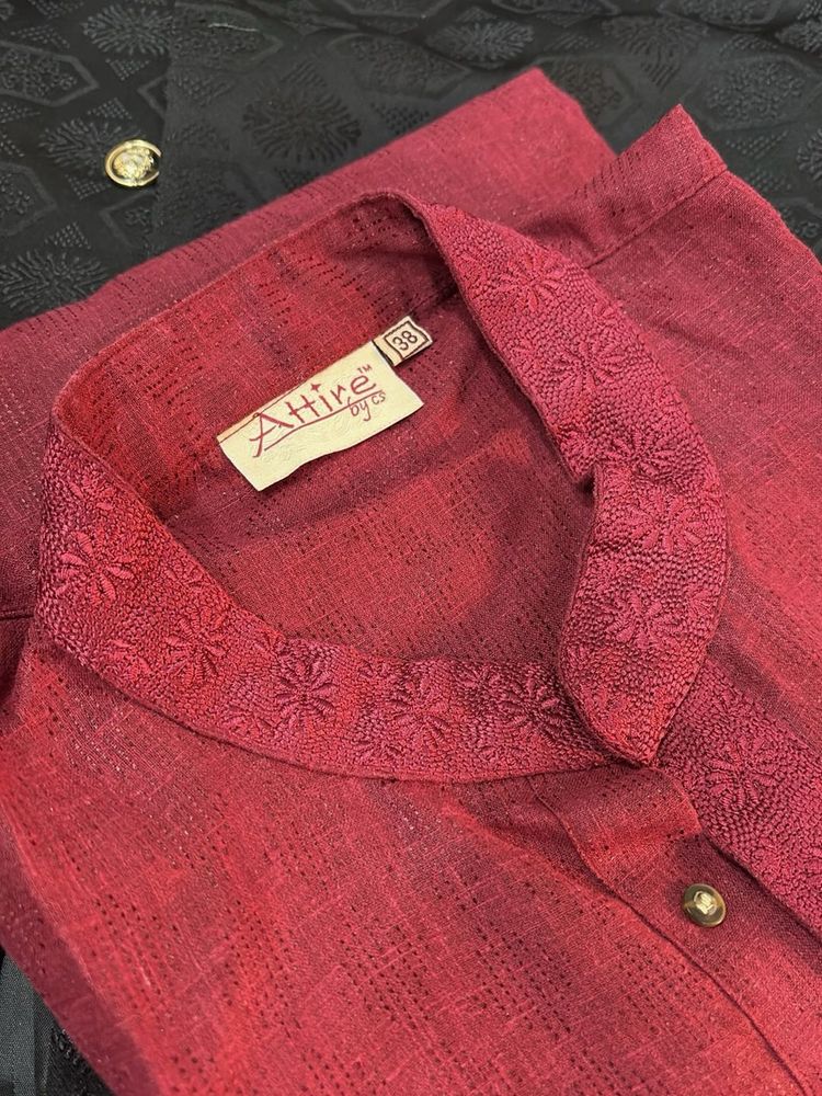 Maroon Kurta