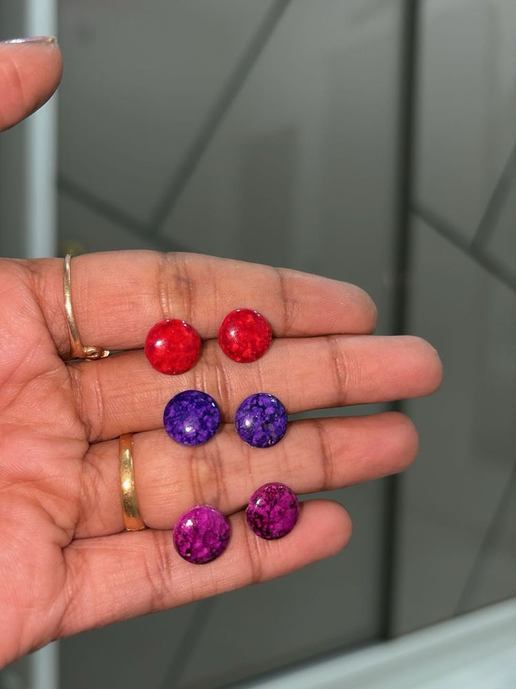 Three Stud Earring Trio Combo Sets