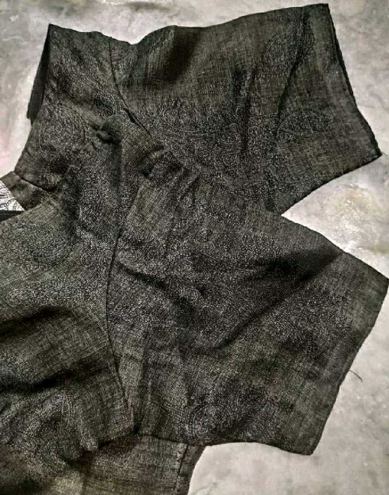 Black color Lenin Crape blouse
