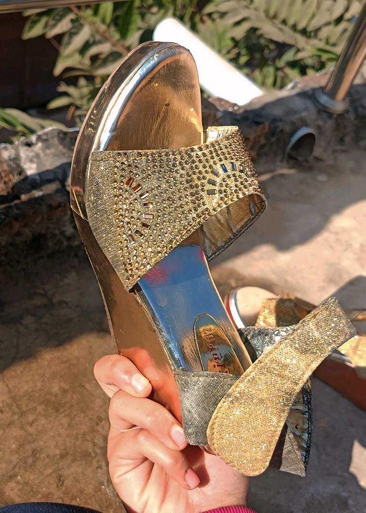 Golden Glittering Heels