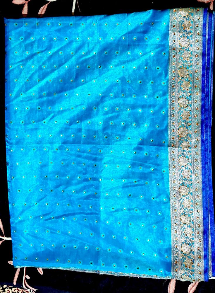 Blue Embellished Saree