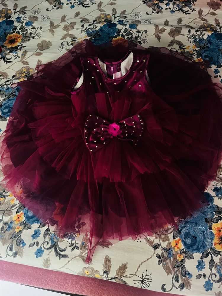 Cute Burgundy Party Dress