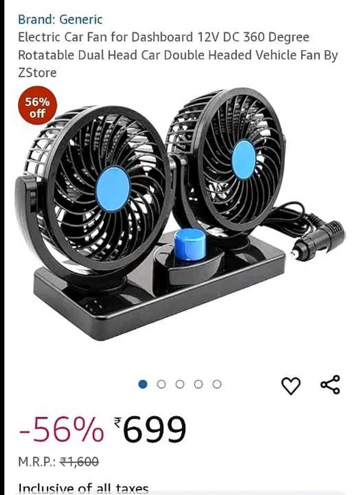 Double Headed Vehicle Fan