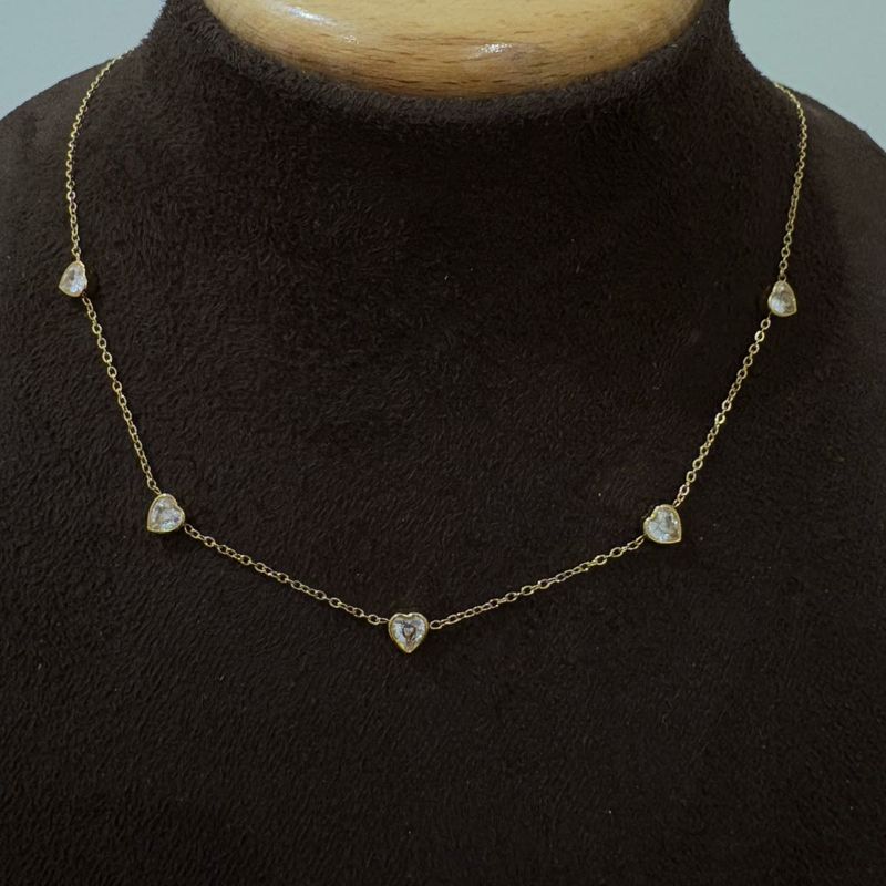 Anti Tarnish Heart Charm Necklace