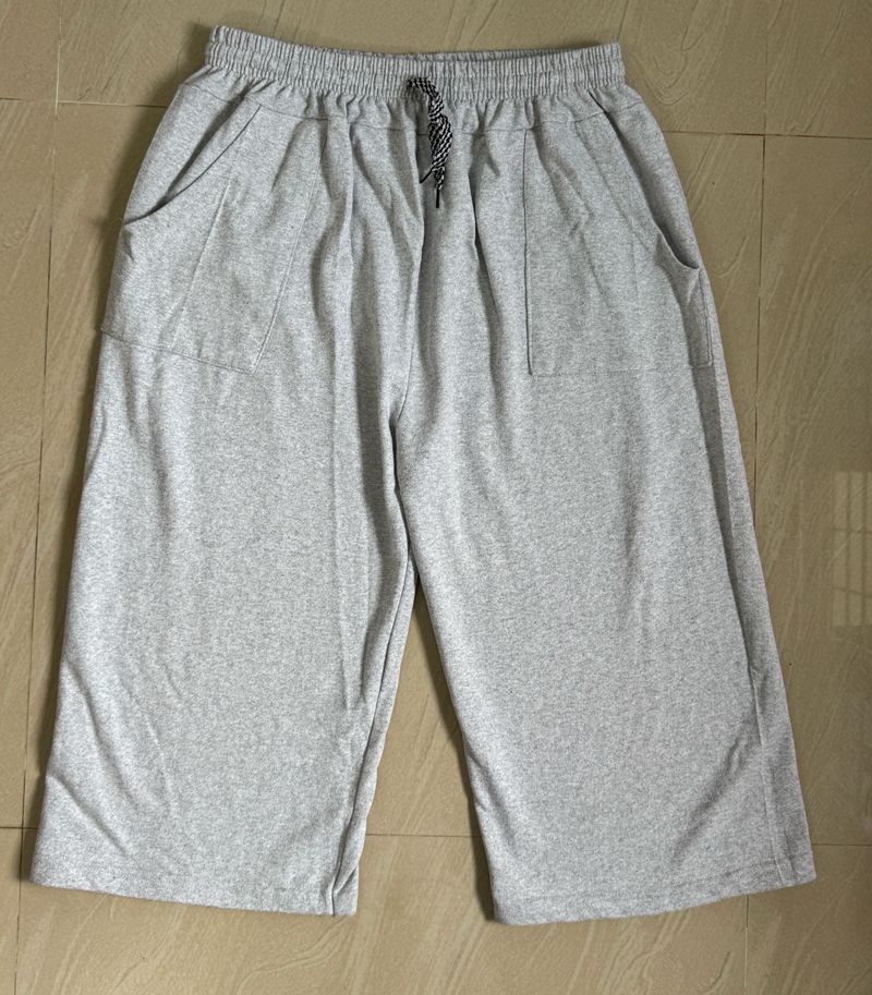 Unisex Grey Casual 3/4 Shorts