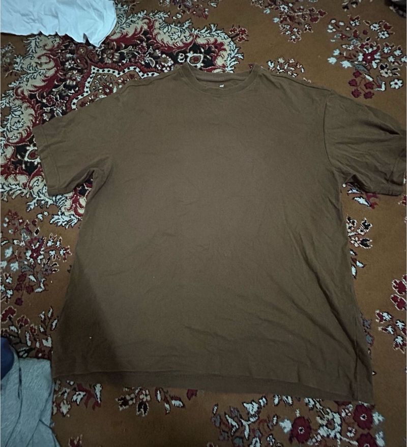 Brown H&amp;M Basic Tee