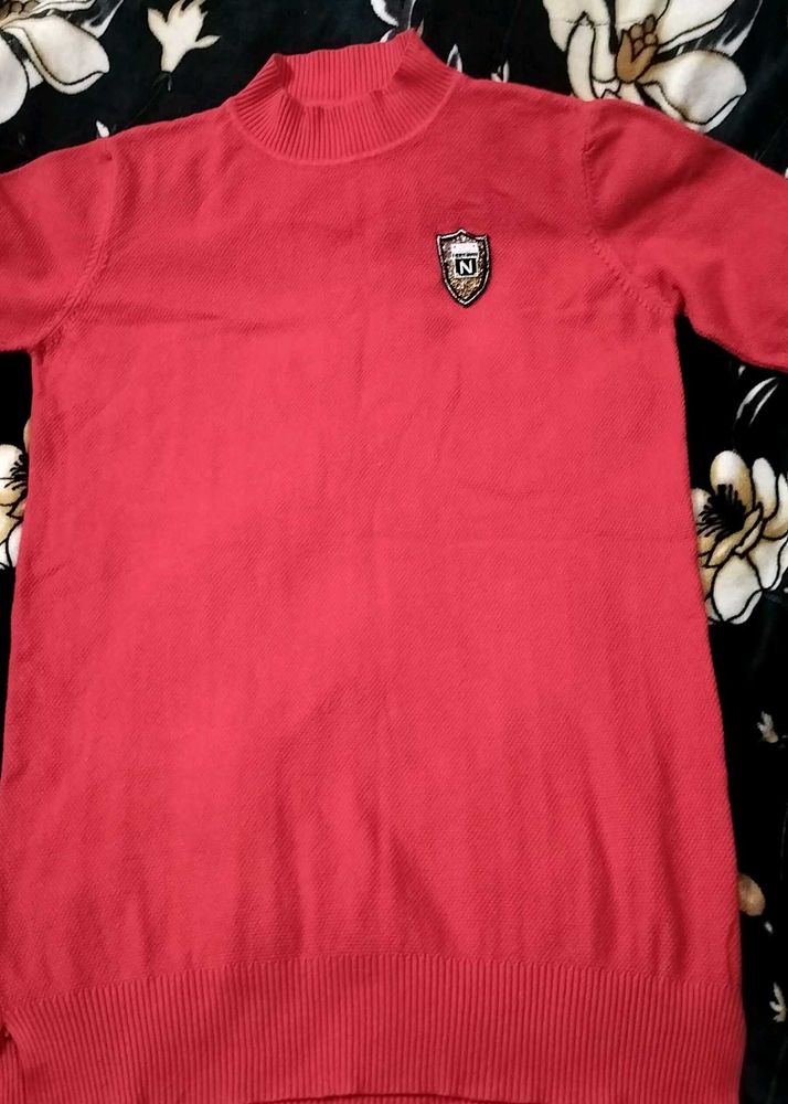 Coral Knit Mock Neck Top women