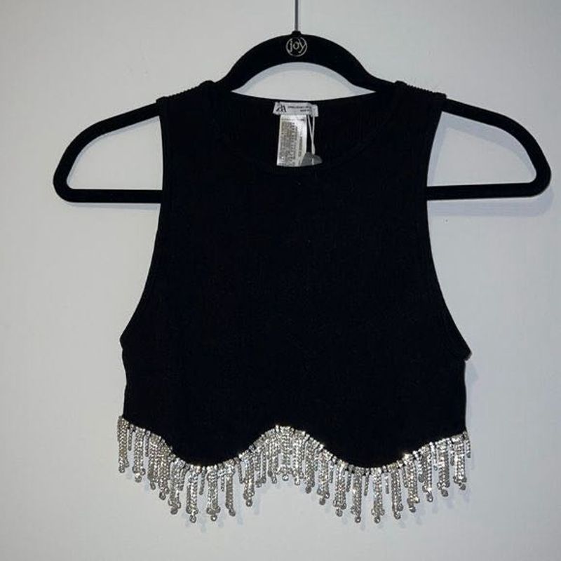 Zara Rhinestone Top 🦋