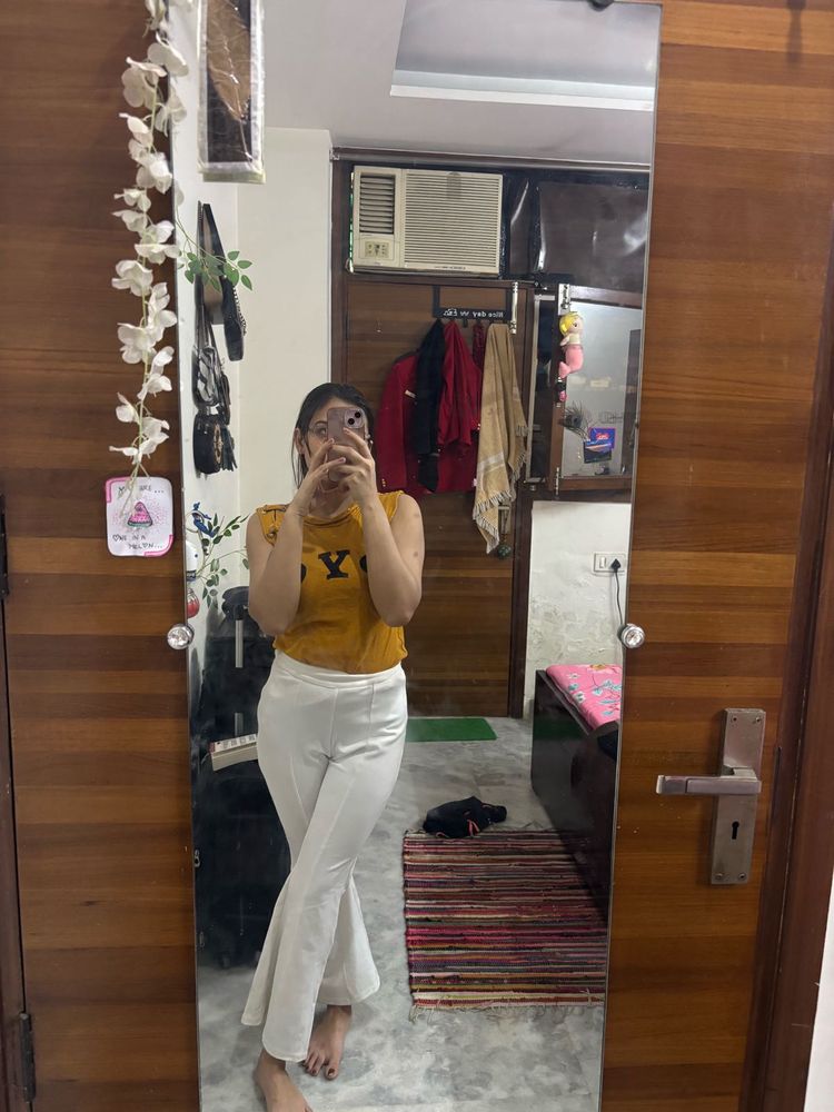 White Flare Trouser