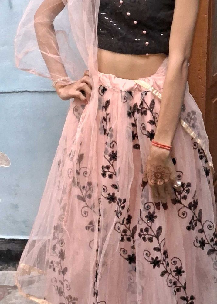 Pink Floral Lehenga