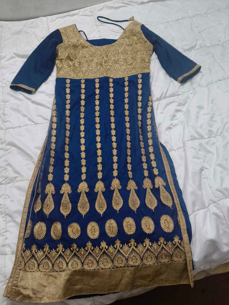 Elegant Blue &amp; Gold Kurta Set