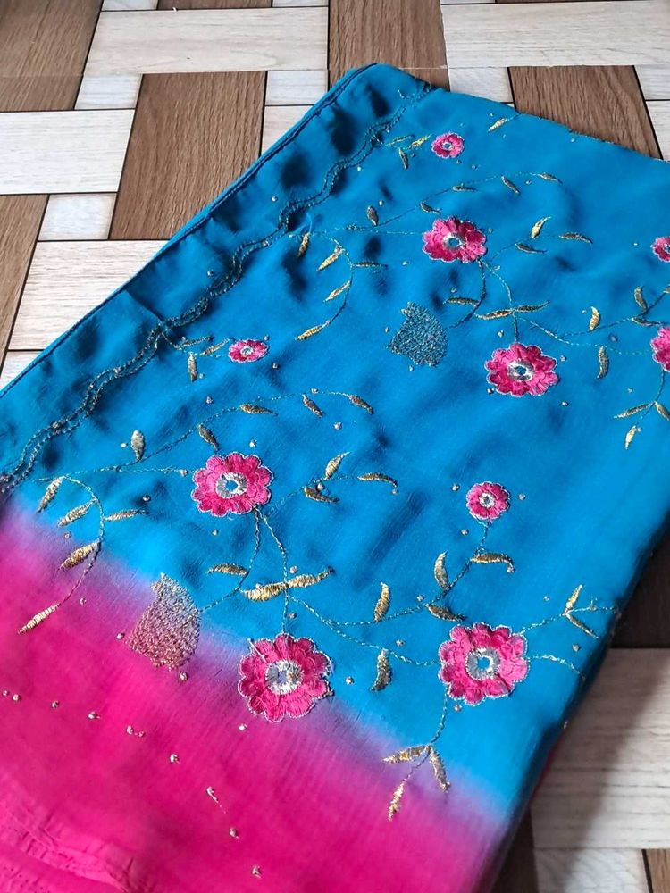 New Saree With Pico