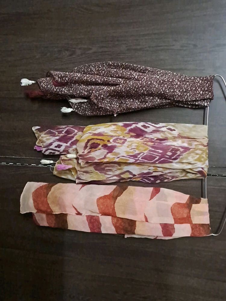 Synthetic Material Stole Set Of 3