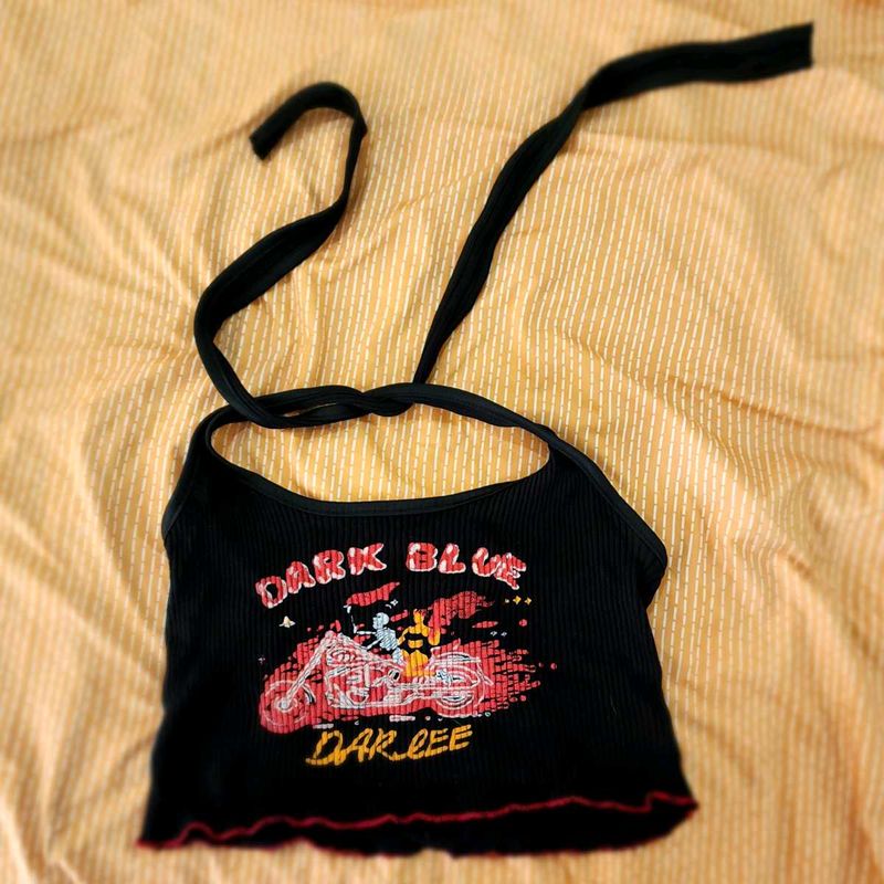🏍Graphic Print Halter Top🏍