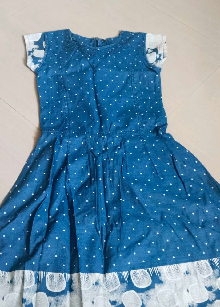Polka Dot Denim Dress