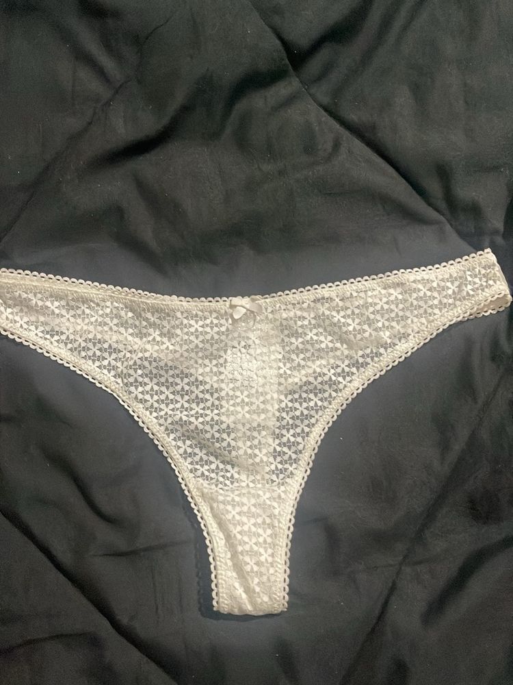 H&amp;M White Lace Thong Panties