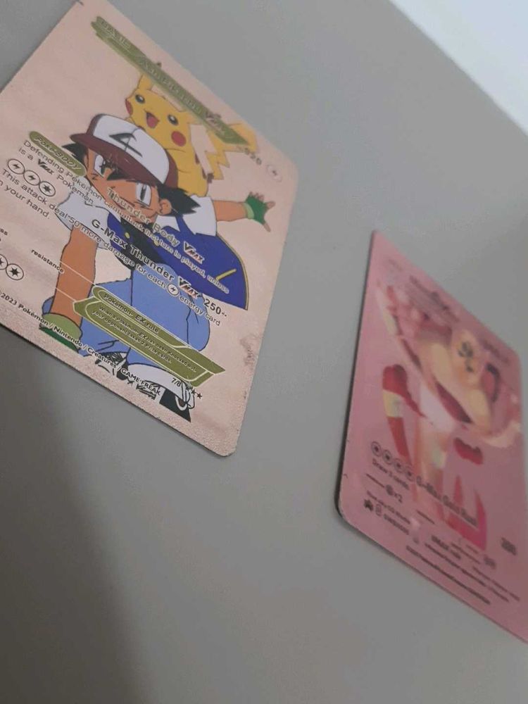 Pokemon Trading Cards 2 Rare Rose Gold Card