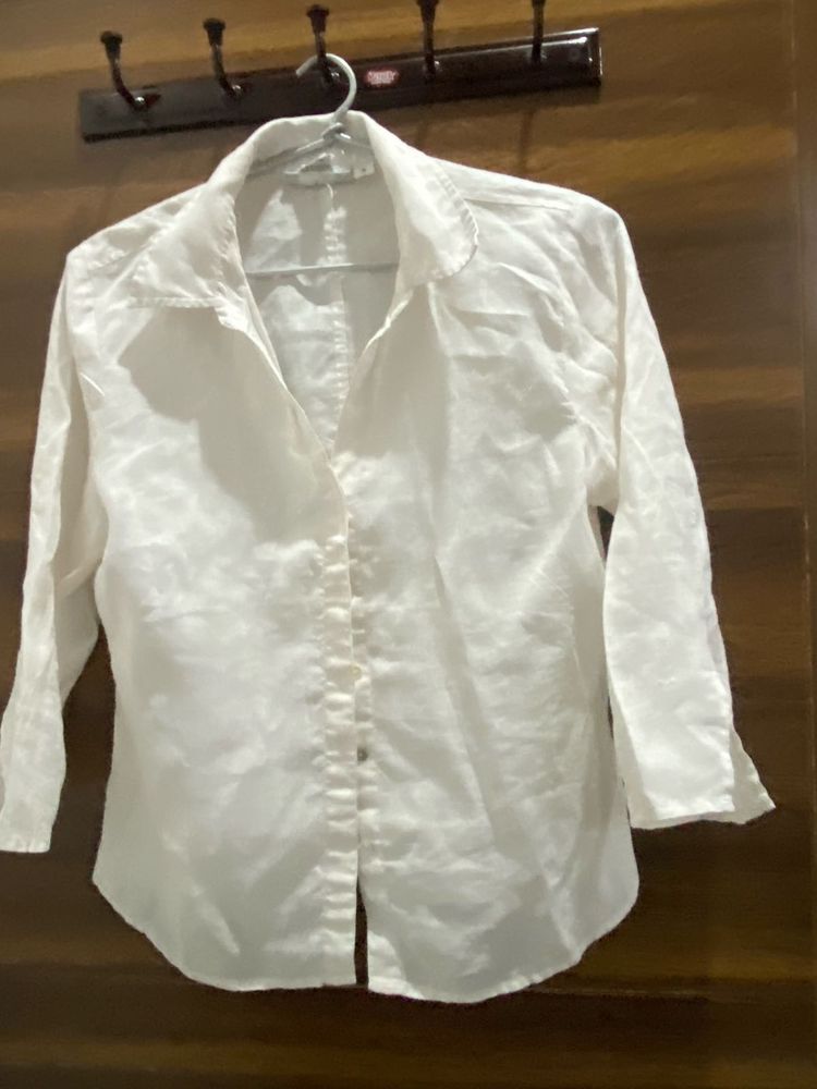 Elegant White Linen Shirt