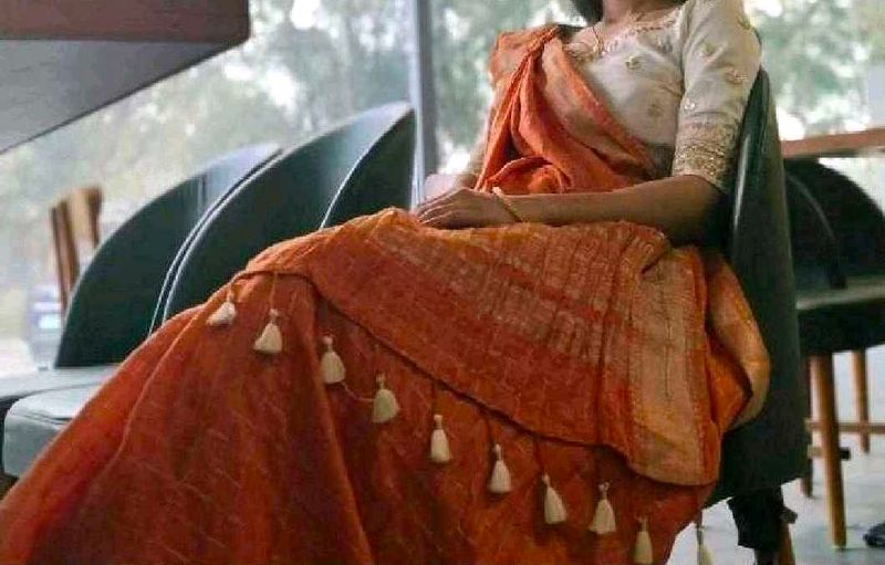 Elegant Orange Cotton Saree