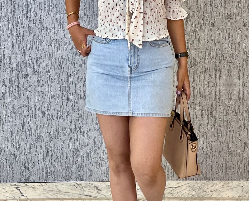 Denim Mini Skirt -Light Wash