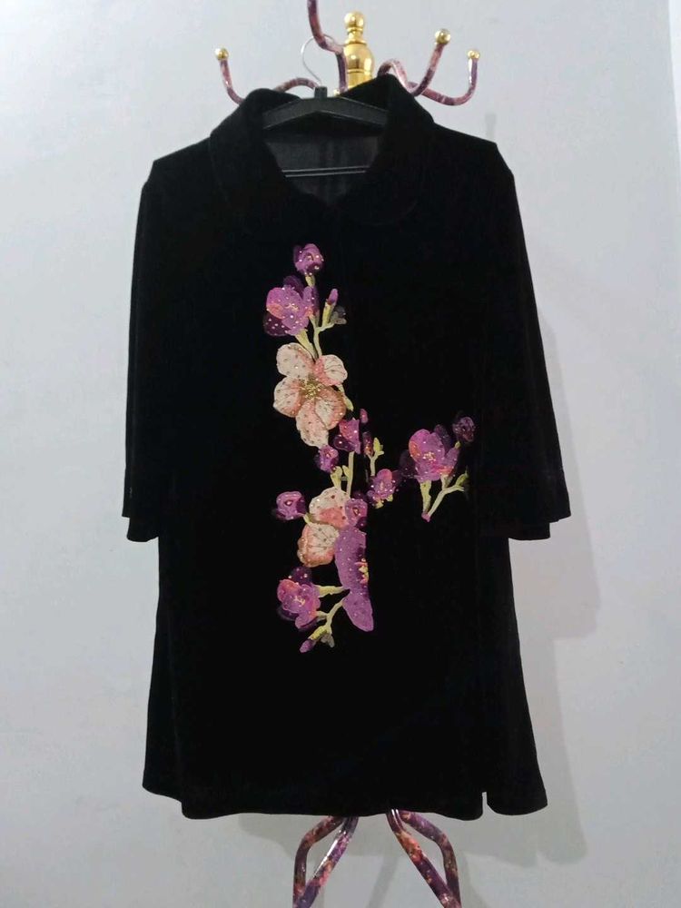 Floral Velvet Coat