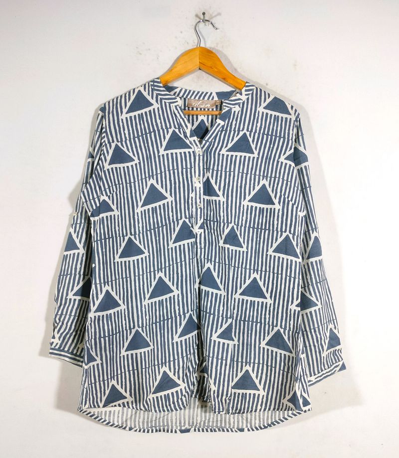 Grey And White Triangle Print Tunics (Women&#39;s)