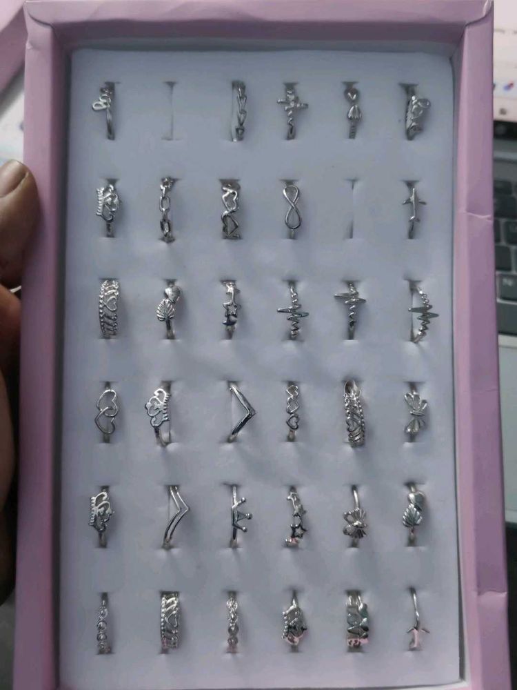 Combo Of 5 Sliver Plated Ring Covering