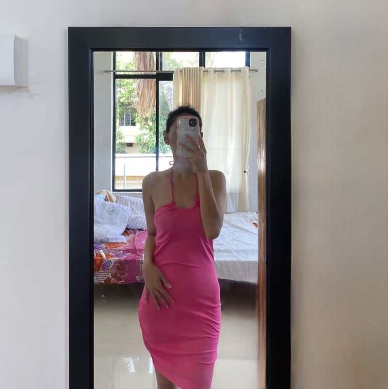 Pink Halter Bodycon Dress