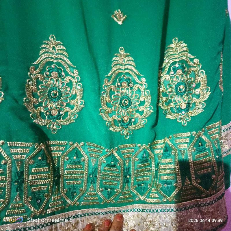 Emerald Green Embroidered Ethnic Top