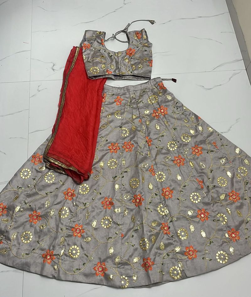 Gotapatti Grey Lehenga Set