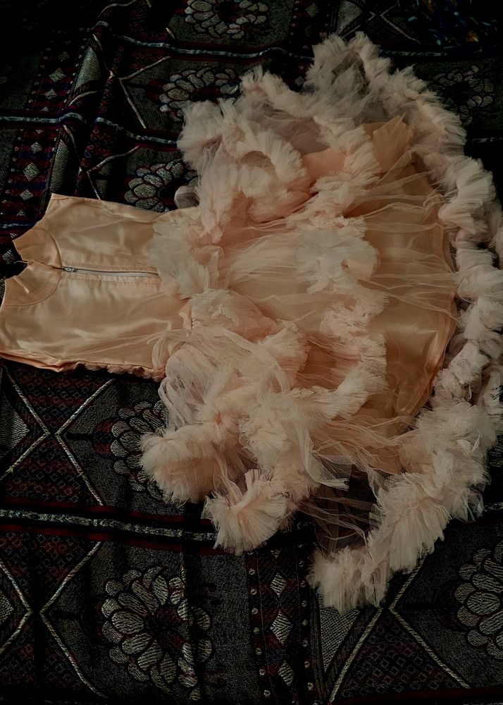 3–4 Year Baby Girl Net Gown Frock