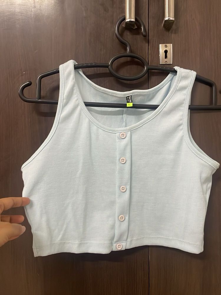 Cute Light Blue Crop Top