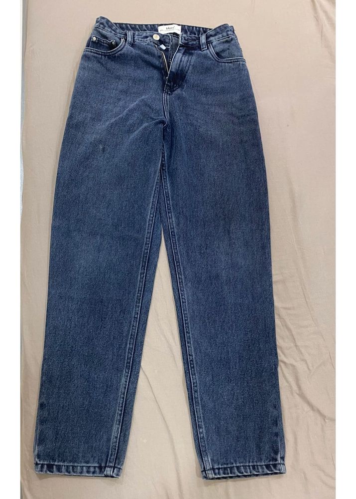 Charcoal Blue Mom Fit Jeans – Waist 28