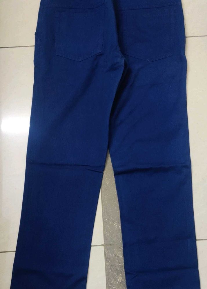Blue Straight Jeans (custom stitched pure cotton)