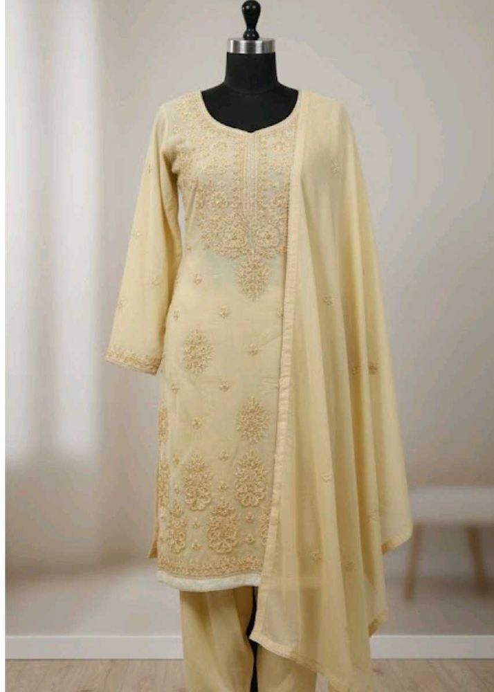 Beautiful Yellow Kurta And Churidaar