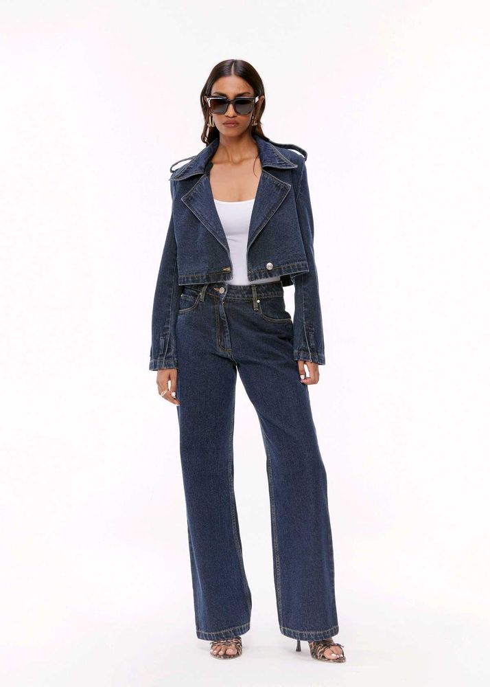 QUA blue Wash Denim Suit
