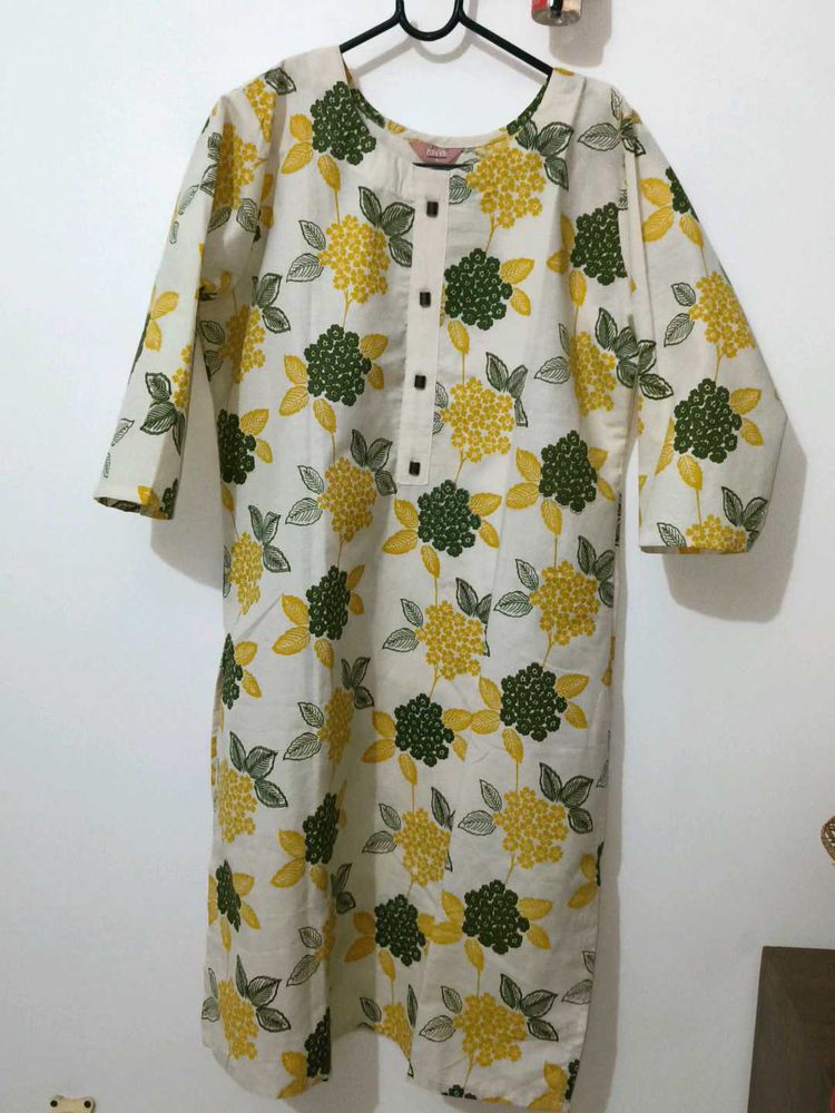 Floral Print Cotton Kurti