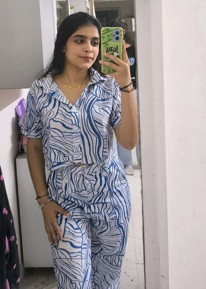 Blue Patterned Co-ord Set