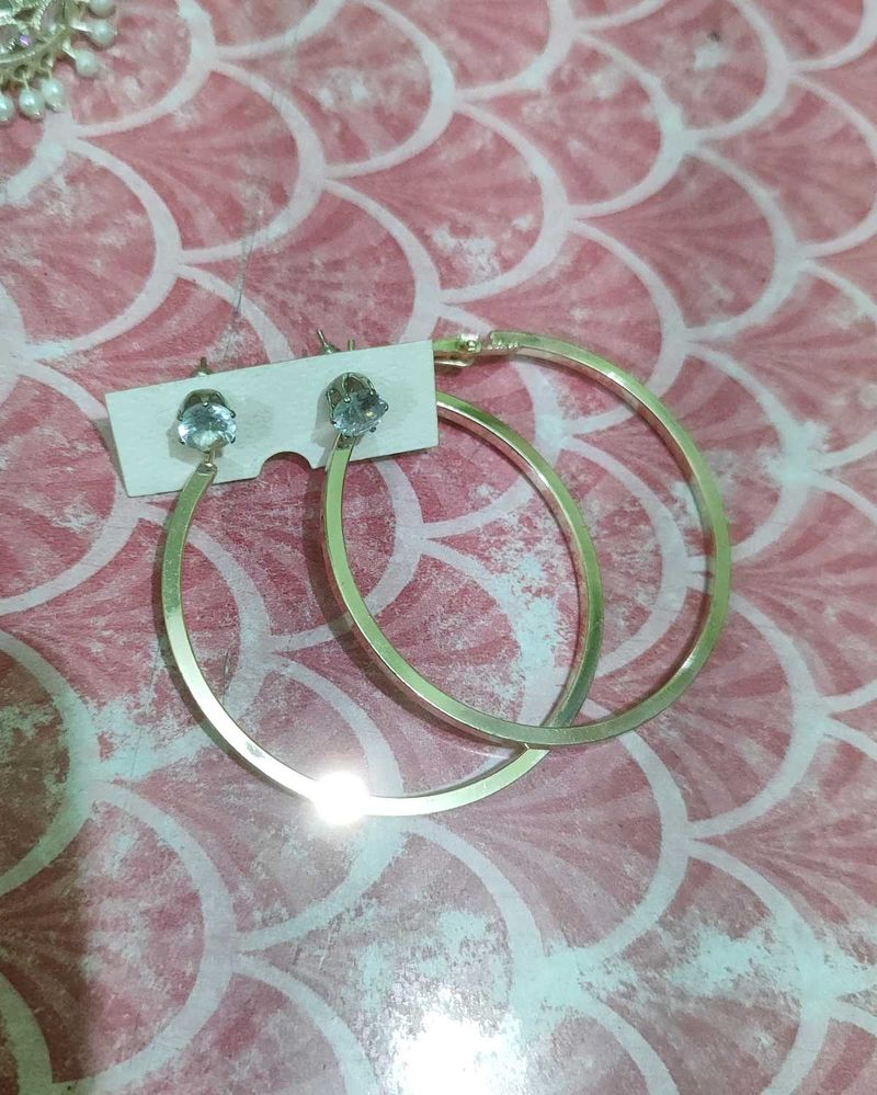 Rose Gold Dangles With pair Of Stone studs ✨🌷
