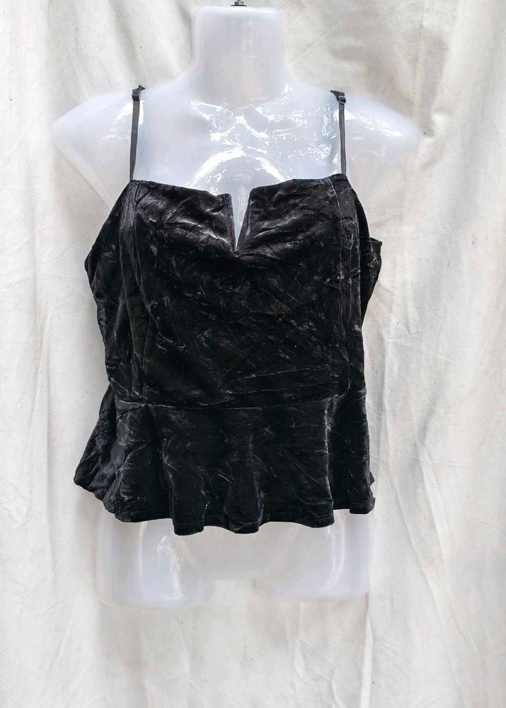 152310. Velvet Peplum Cami Top