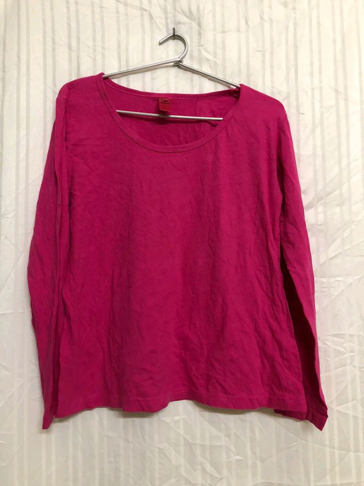 Sporto Rose Pink Full Sleeve T Shirt