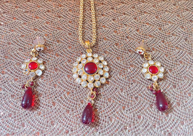 Ruby Colour Jewellery Set