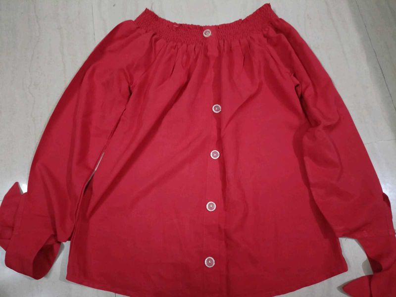 Red Off-Shoulder Top