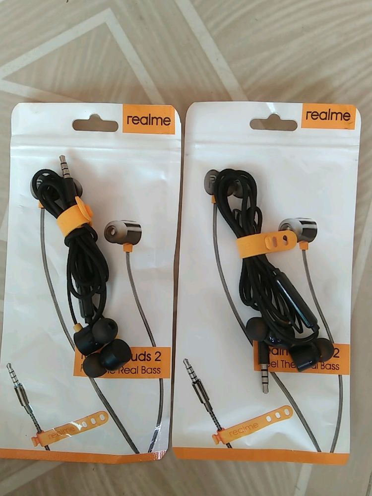 Realme Earphone Buds 2 Pack Combo New