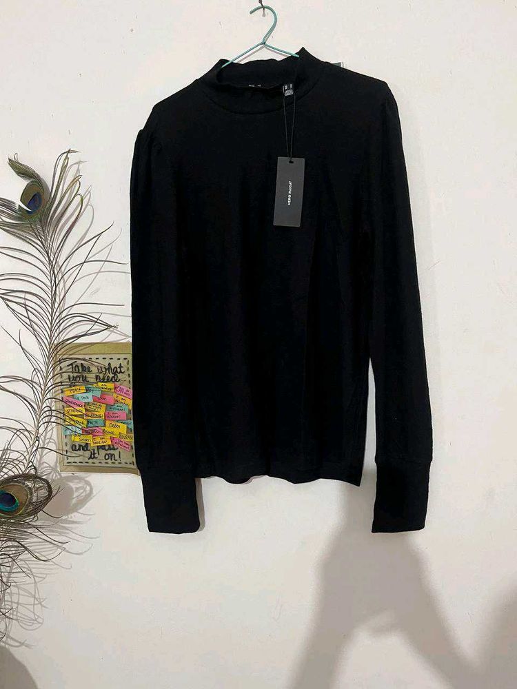 🖤Ribbed Mock Neck Long Sleeve Top